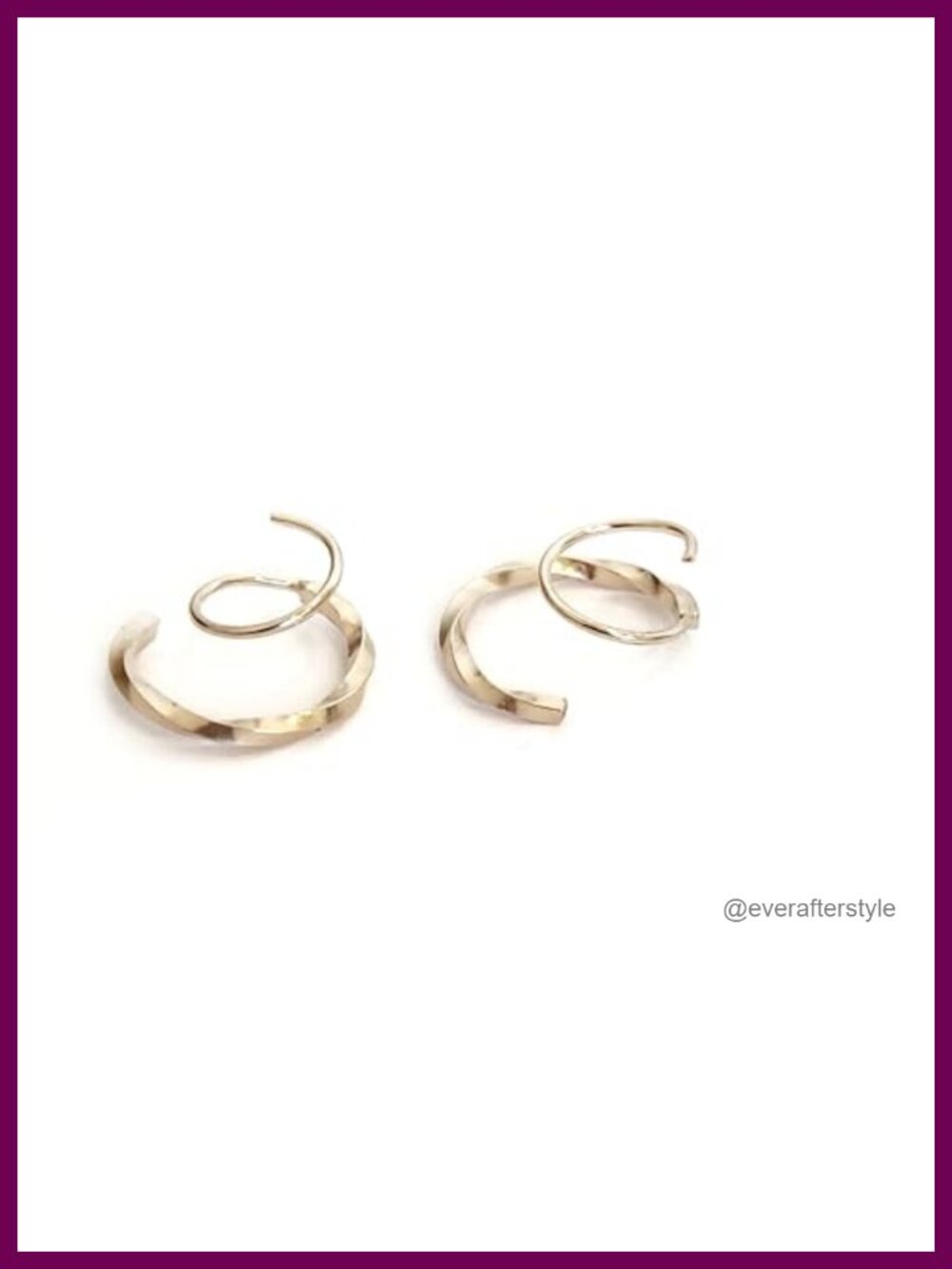 Handmade Large Twist Loop Earrings Double Hoop Design 14k Gold Filled